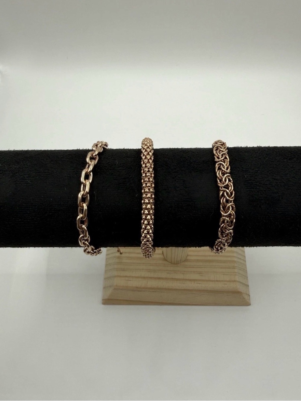 Milor Italy 925 Sterling Silver Rose Gold Plated Bracelet Lot of 3 Adjustable